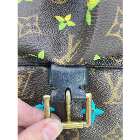 OOAK Louis Vuitton Hand Painted Leather Wrapped Montsouris GM Backpack - Picture 15 of 16